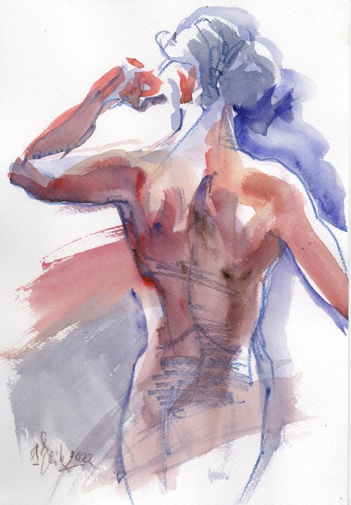 Nude Man. 20221005 #5 by Irina Bibik-Chkolian