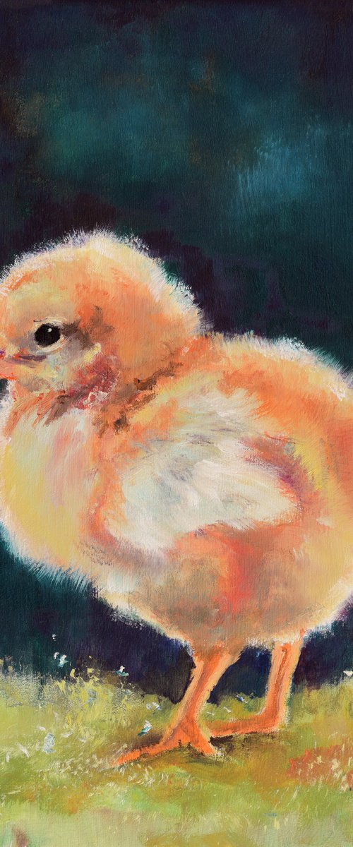 Small cute yellow chick 2 by Lucia Verdejo