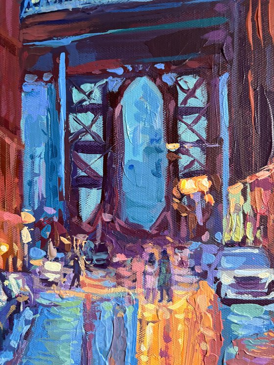Manhattan Bridge from DUMBO Street, New York