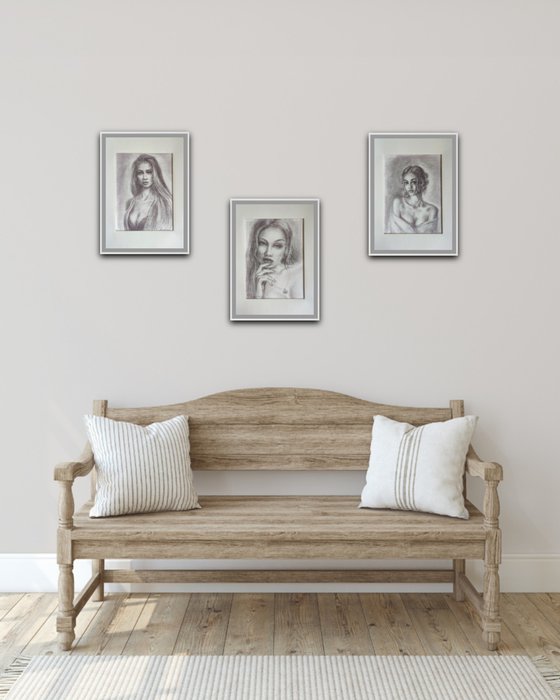 Triptych 3 portraits