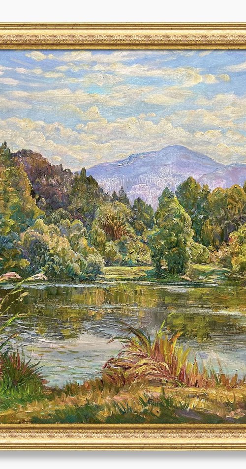 Mountain Lake in Autumn Colors by Aleksandr Dubrovskyy