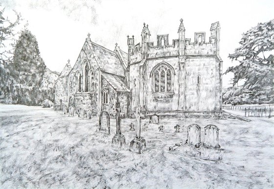 Church of the Holy Cross, Ilam, drawing