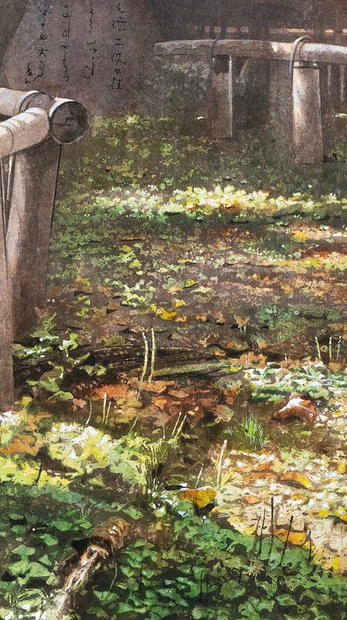 Autumn Dappled Light in a Japanese Garden by Masato Watanabe