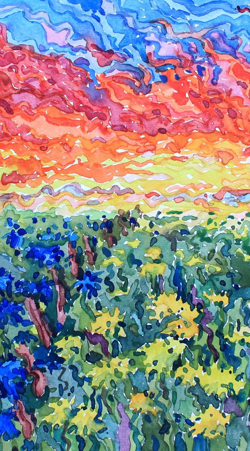 Sunset on the Ukrainian field by Tanbelia