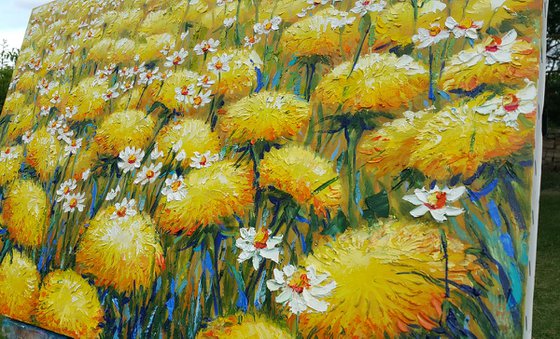 Dandelions and daisies