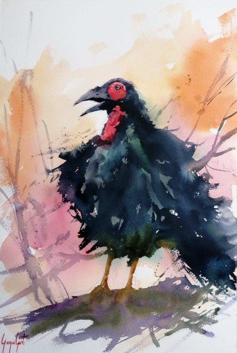 Impressionistic Watercolour , Hornbill By Giorgio Gosti, 14 X 21, Artwork For Sale On Artfinder