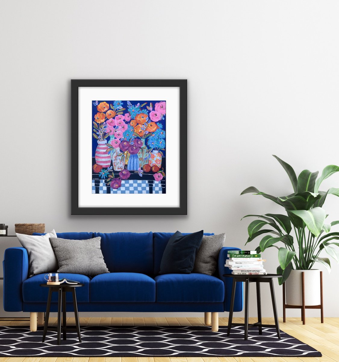 Naive Botanical Painting By Holly Wojahn, 16 X 20, The Gathering, Original Artwork