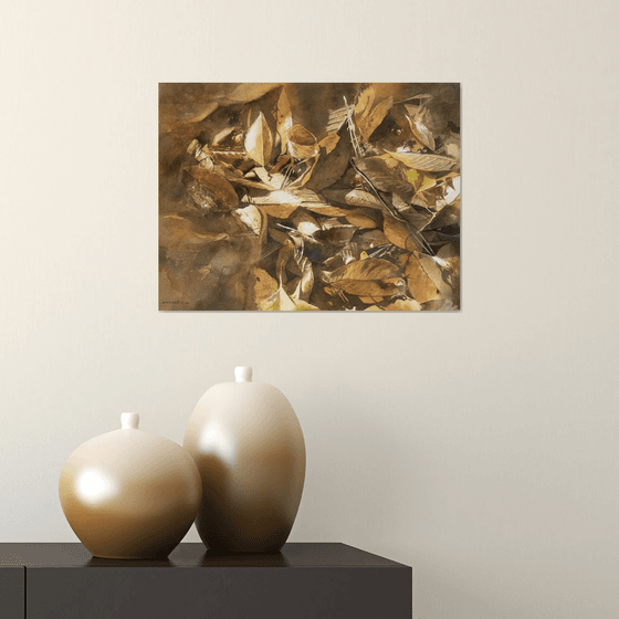 Fallen Leaves in Sunlight