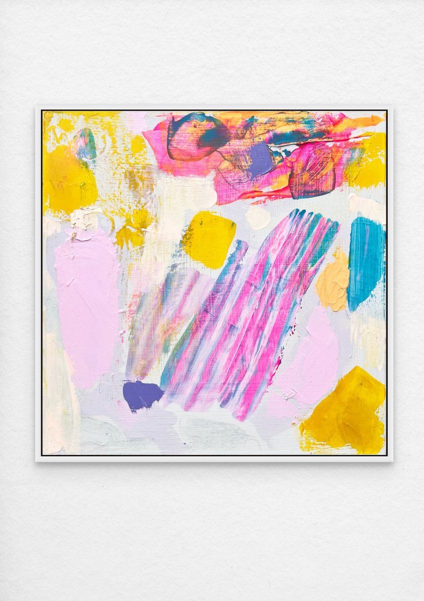 Organic Abstract Acrylic Painting By Kathryn Sillince, 14 X 14", 