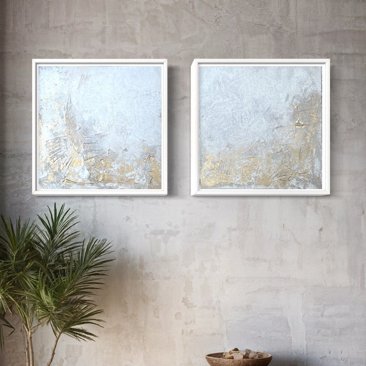 Reflejos diptych painting by Mireia Izquierdo