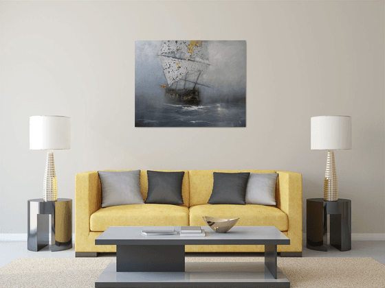 Harbor of destroyed dreams - Lost in the Fog  SPECIAL PRICE !!! W 120 x H 94 cm