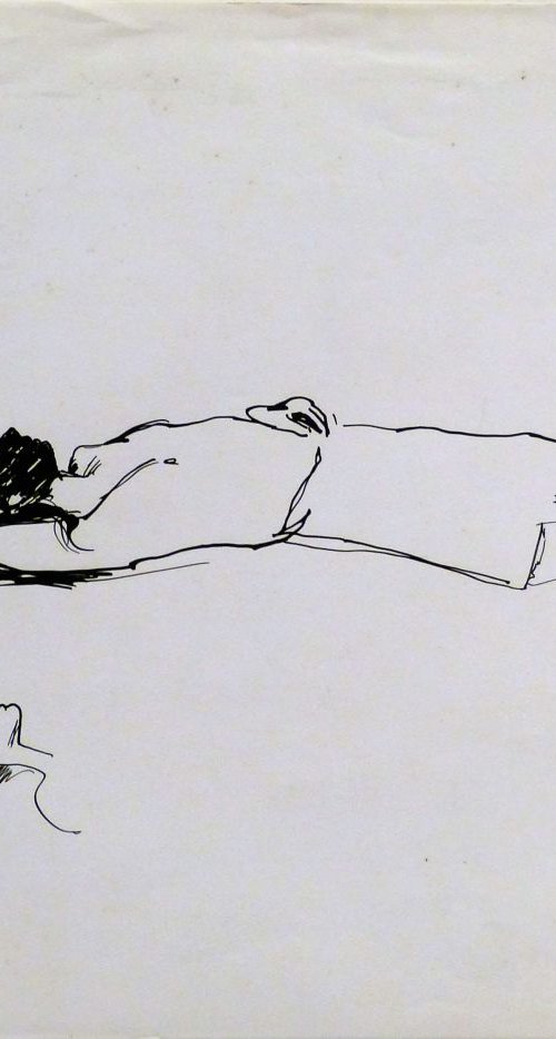 Reclining Model, study 5, 30x39 cm by Frederic Belaubre