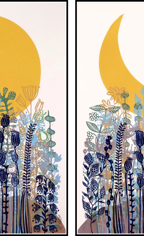 Day and Night, print set by Mariann Johansen-Ellis