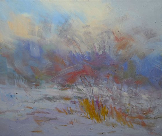 Abstract Landscape Painting " White Blizzard" ( 225l13 )