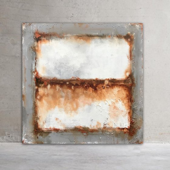 raw white rust (100 x 100 cm) Dee Brown