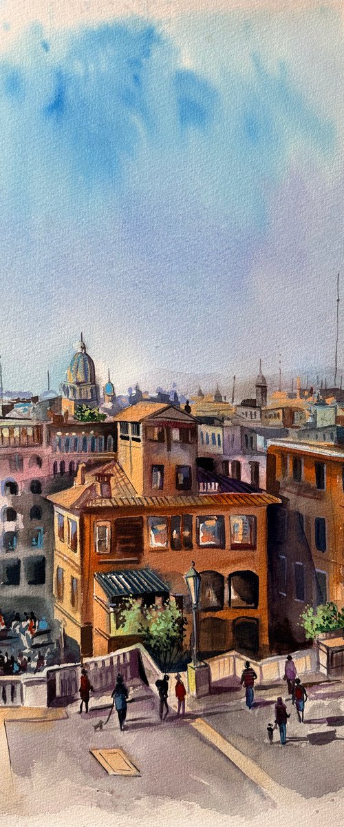 Morning Above the Spanish Steps by Maria Kireev