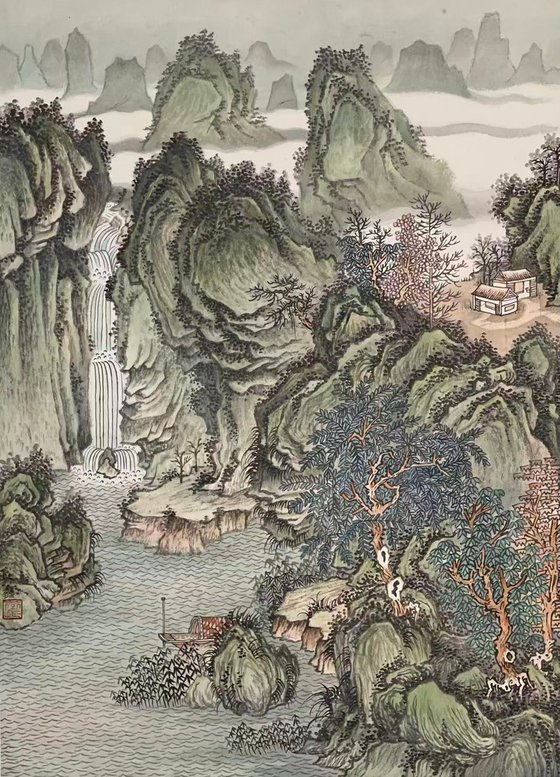 Mountain Landscape with Fall