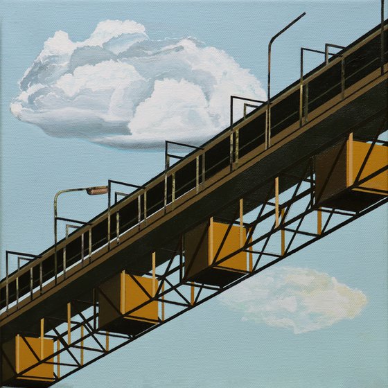 Conveyor belt with clouds