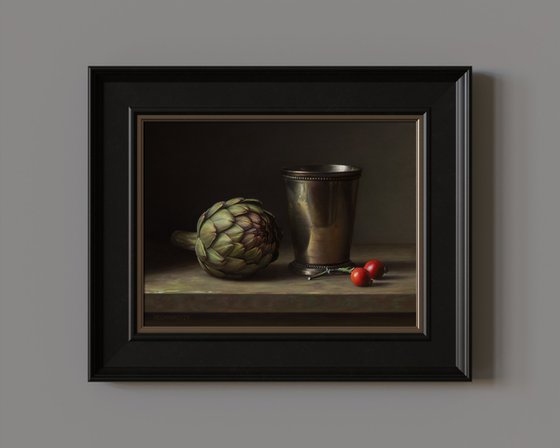 Artichoke with Pewter Cup