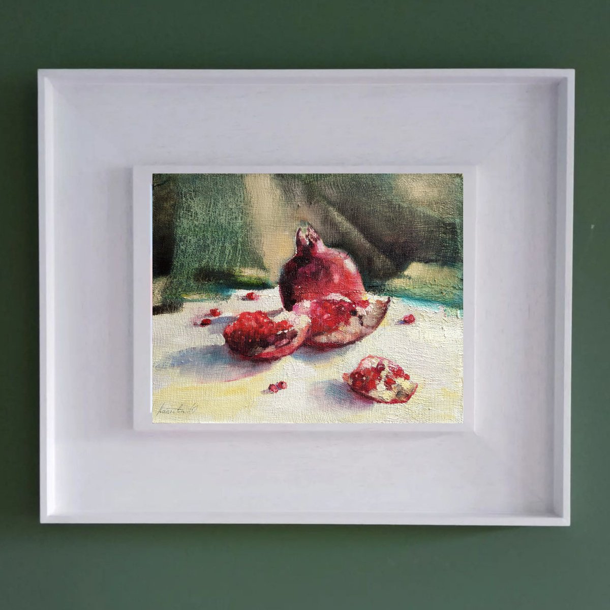 Oil Painting , Red Pomegranate Seeds By Olha Laptieva, 12 X 9, Artwork For Sale On Artfinder