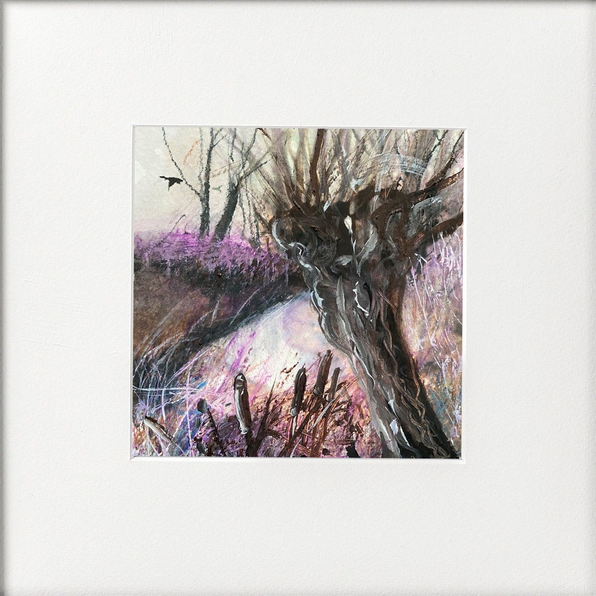 Seasons -  Winter Pollarded Willow by Stream by Teresa Tanner