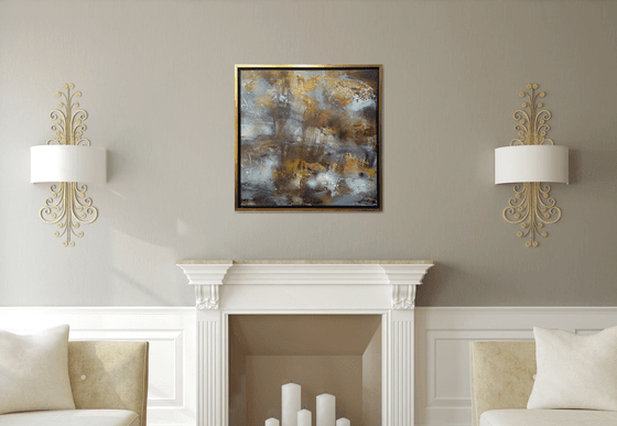 Large Framed Diaphane Painting Mindscape Lightscape Sonata For A Deep Silence By O KLOSKA