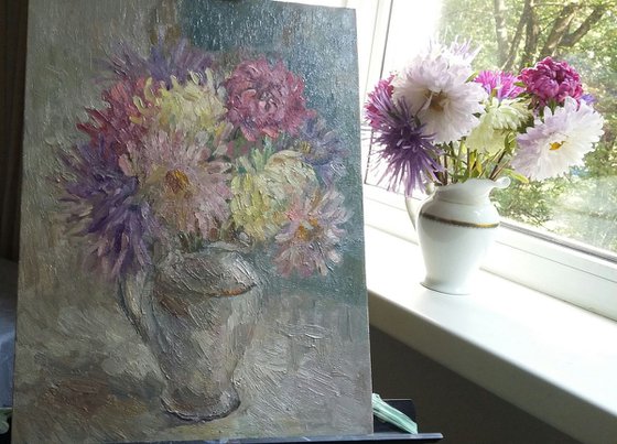 Asters in the pitcher
