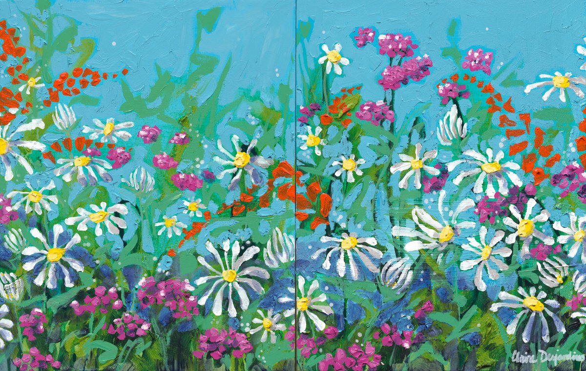 In My Wild Wild Garden (diptych) by Claire Desjardins