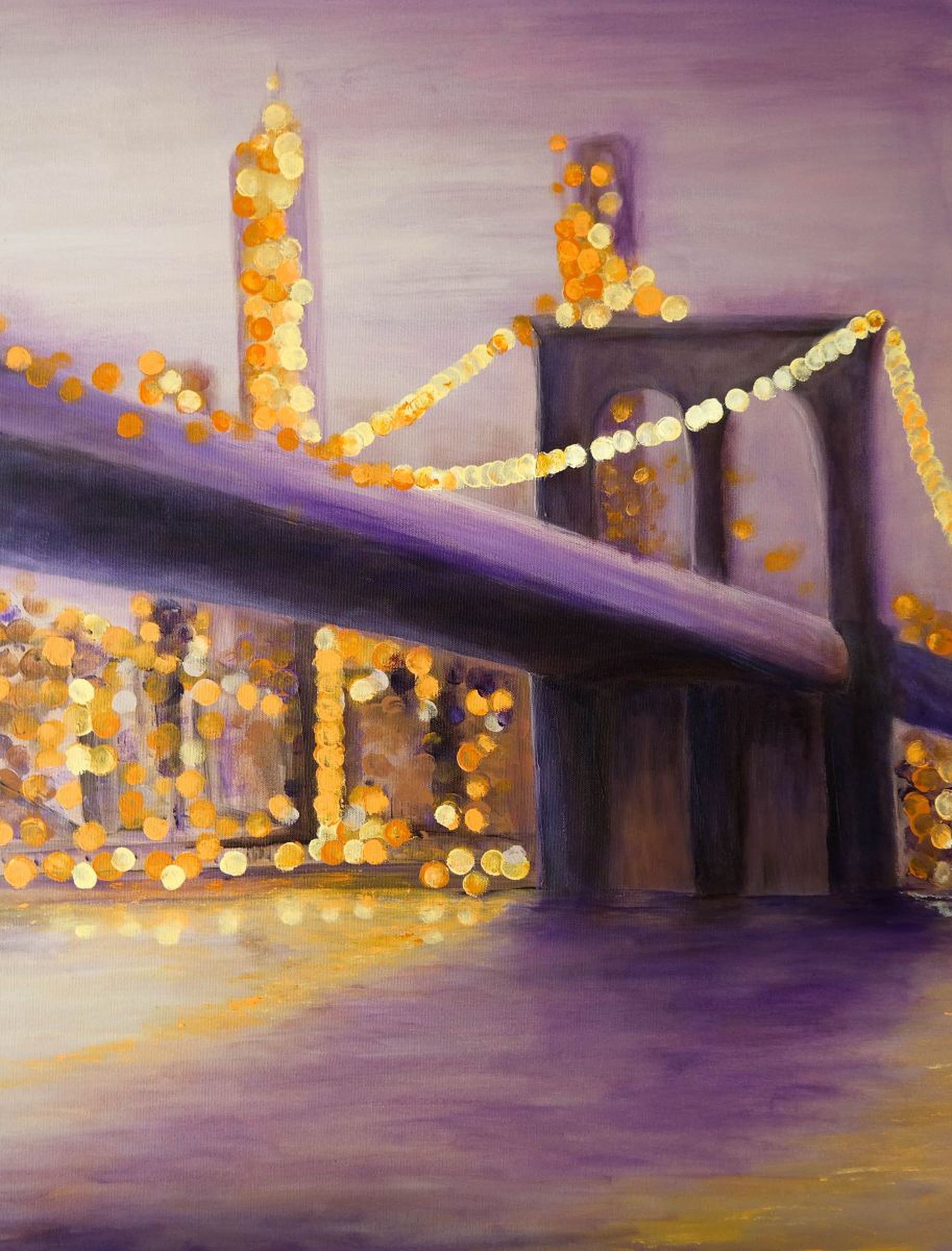 Distance Brooklyn Bridge Bokeh New York Citysc Artfinder