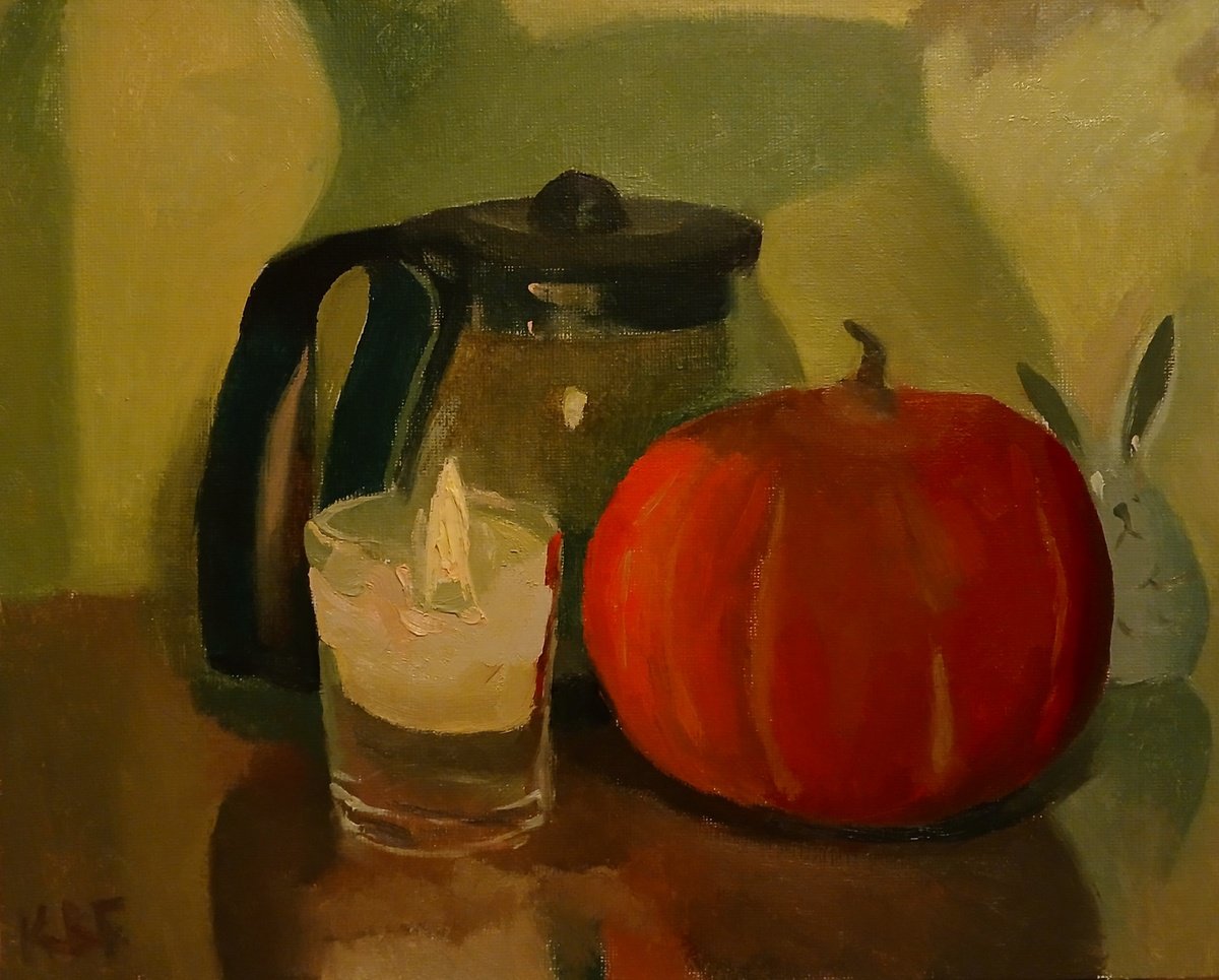 Impressionistic Still Life Oil Painting By Vasyl Koval, 12 X 9", Warm Coziness, Original Artwork