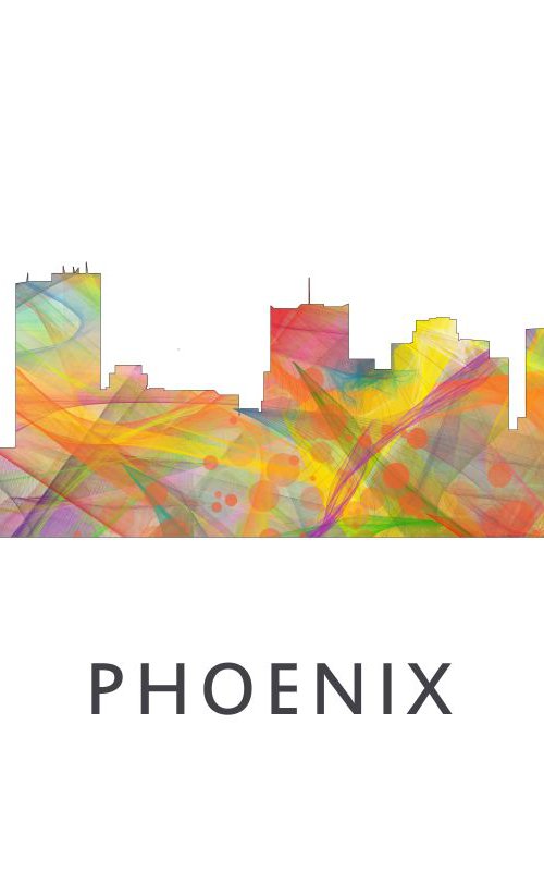 Phoenix Arizona Skyline WB1 by Marlene Watson