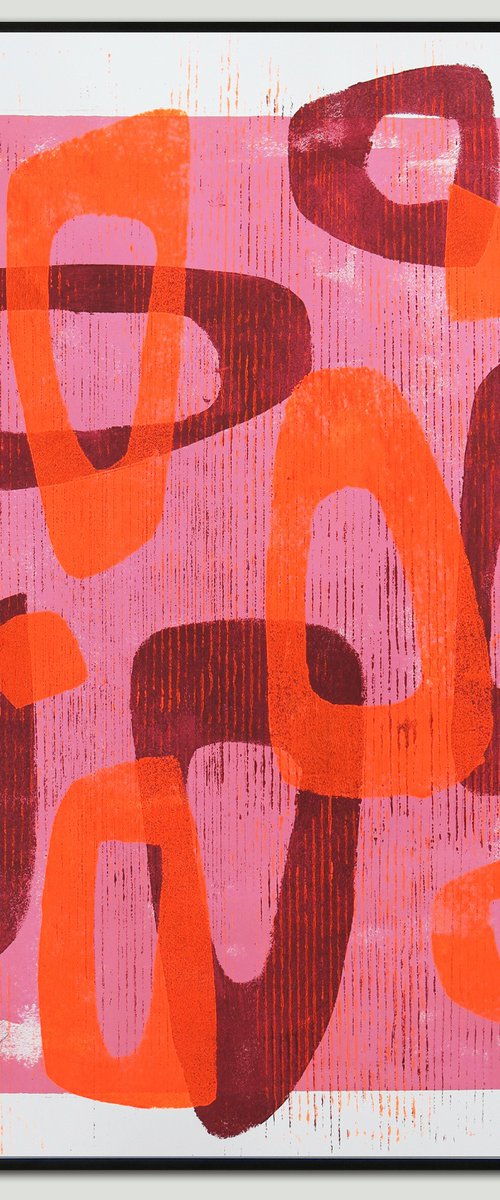 Round & Round Neon Orange by Ronald Hunter