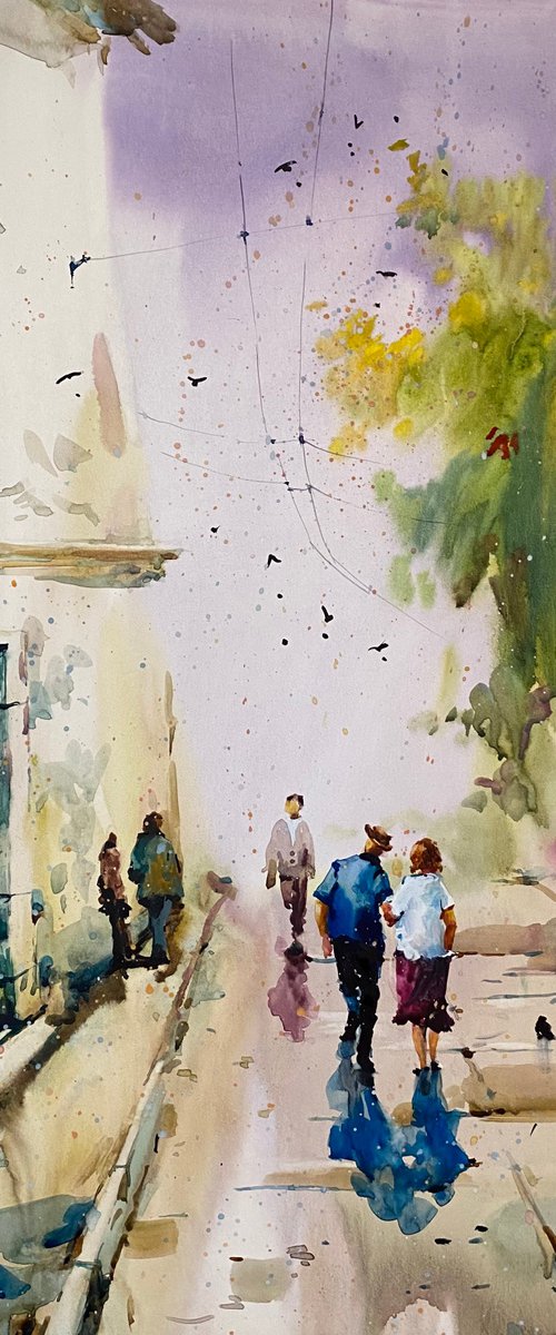 Watercolor “Lifetime  Love” perfect gift by Iulia Carchelan