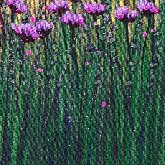 Purple Blooms in Spring Sun