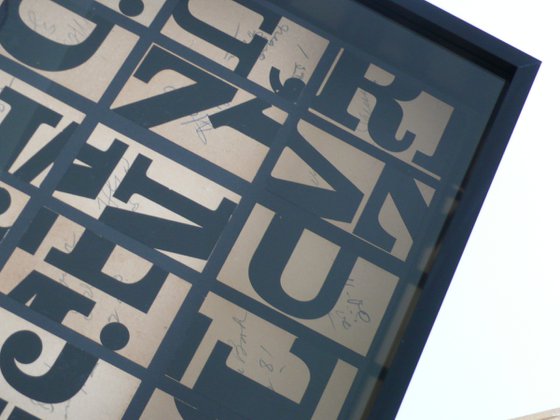 Typography Cut Up Abstract. Framed Letter Collage