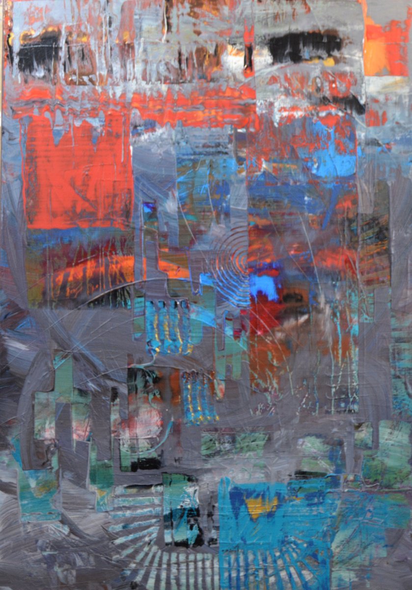 Impressionistic Abstract Acrylic Painting By Lucian Richards, 24 X 36", Mardi Gras, Original Artwork