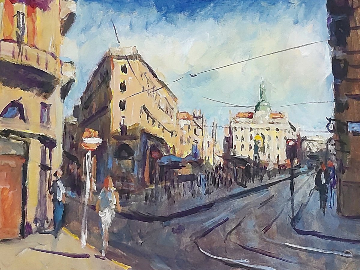  Winter Evening In A Big City. By Dimitris Voyiazoglou, 20 X 17, Artwork For Sale On Artfinder