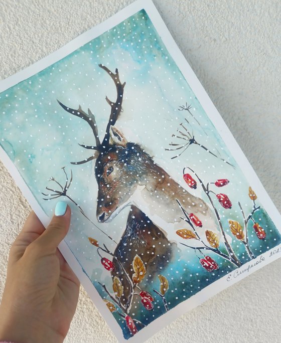 Winter Deer