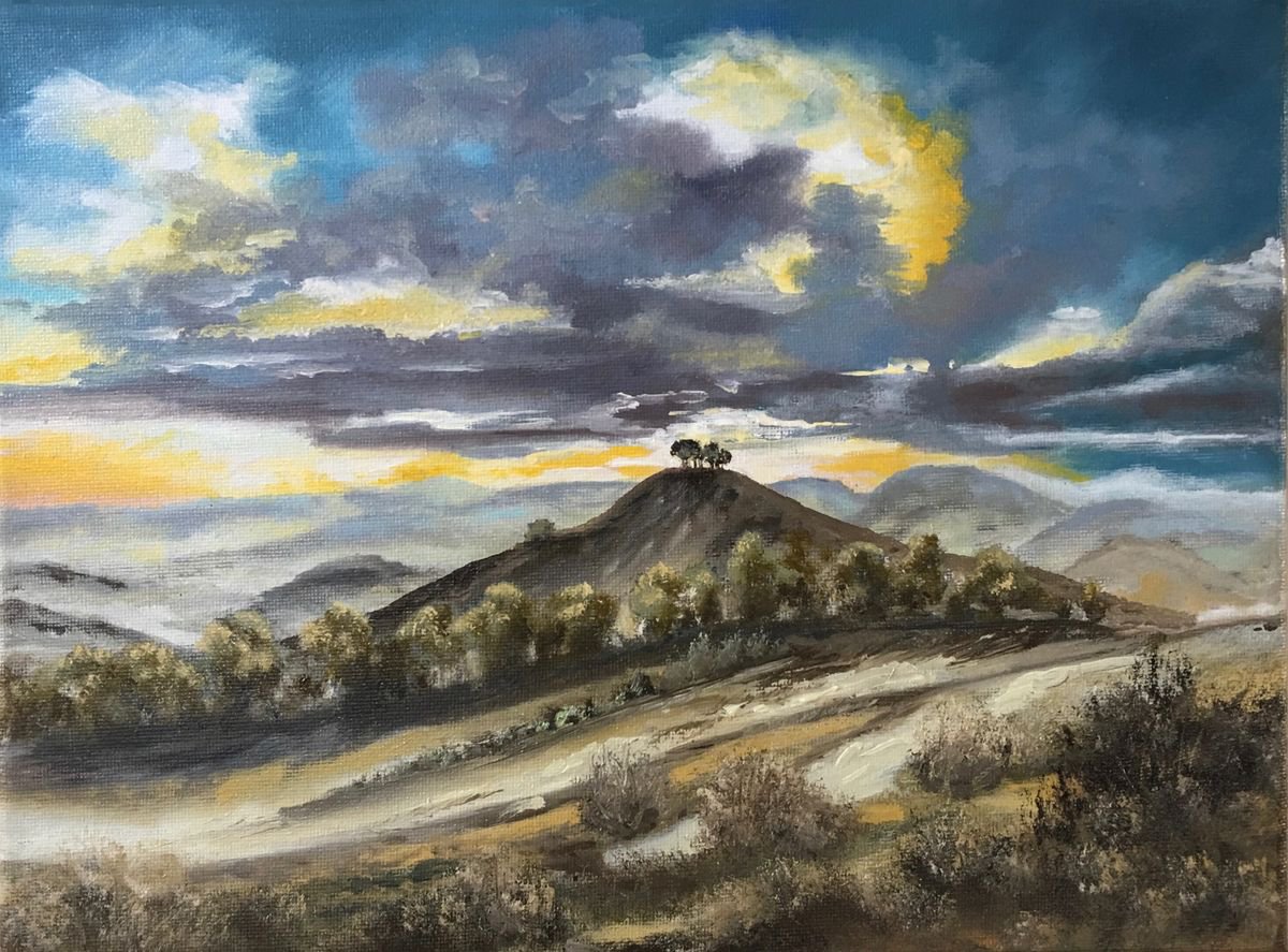 Sunset over Comer Hill by Marja Brown