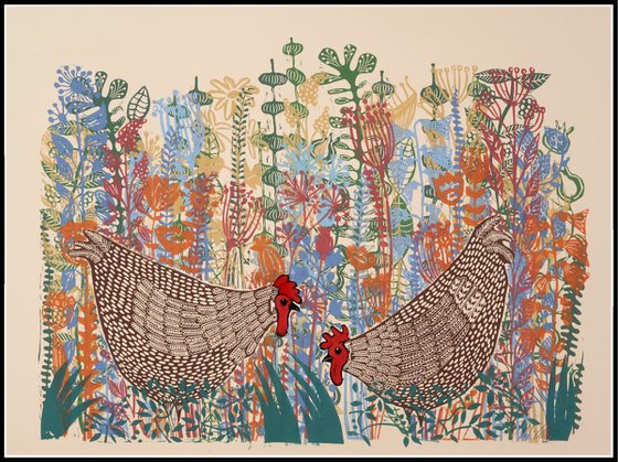 Hens in the yard