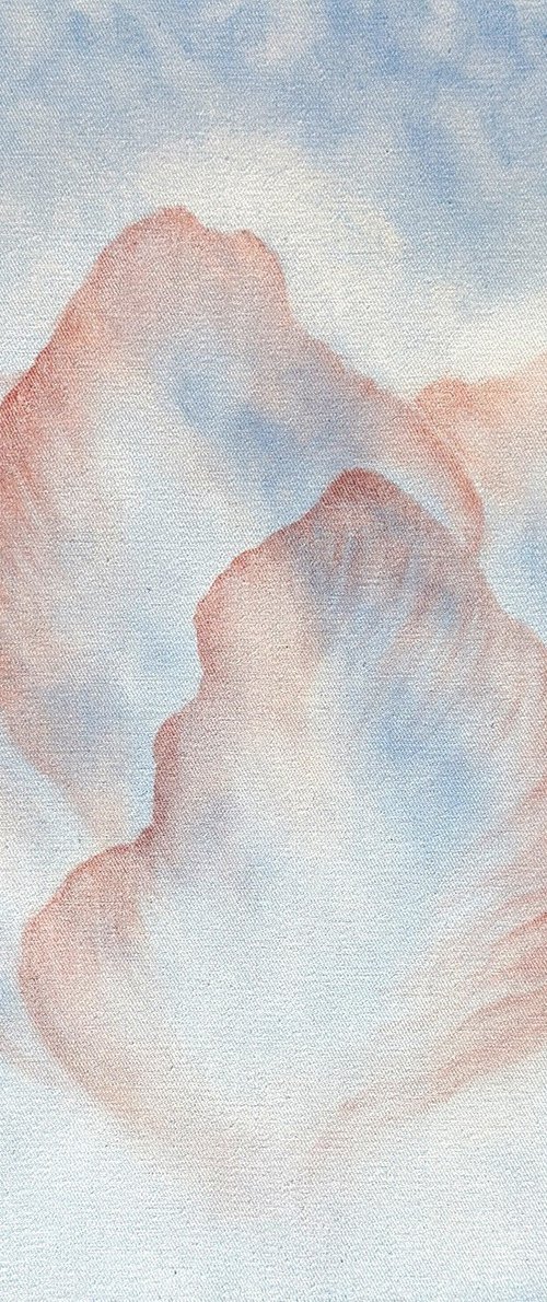 Soft Blue Sky Abstract|Organic Forms VI by Elena Kurochko