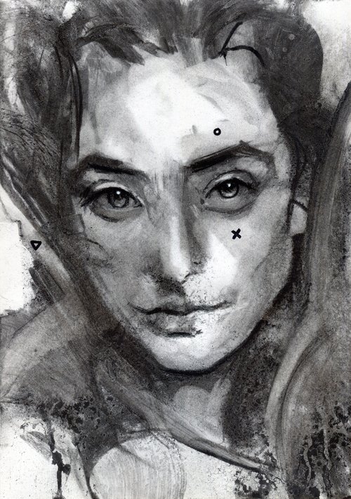 Charcoal portrait number 1 by Alexander Moldavanov