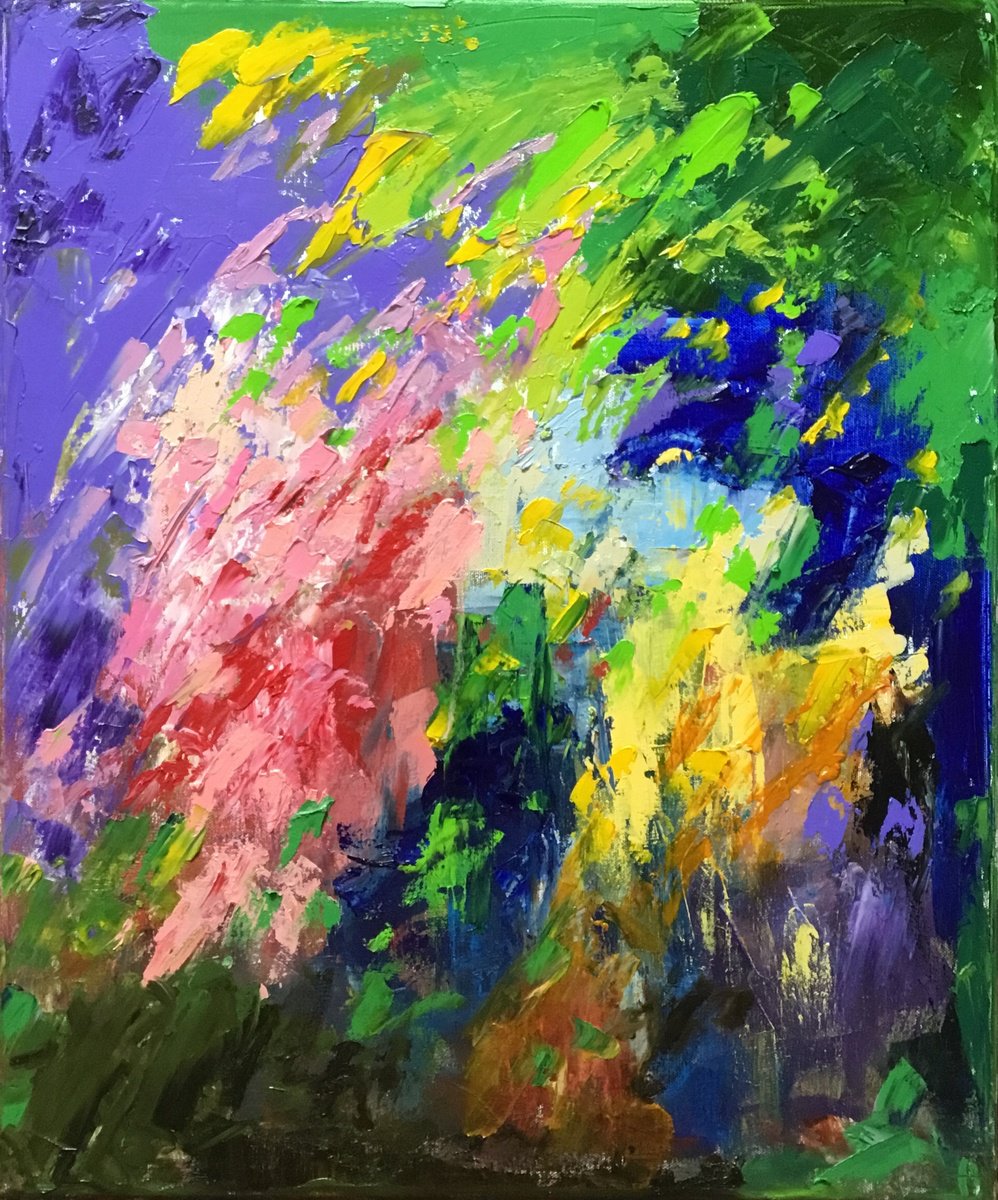 Organic Abstract Oil Painting By Vera Klimova, 20 X 24", Be Quiet, Original Artwork