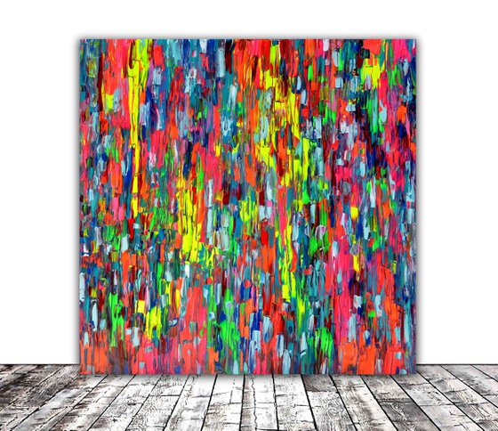 Colourful Large Abstract Painting Ready to Hang, Acrylics on Canvas Colourful Abstract Gypsy 3