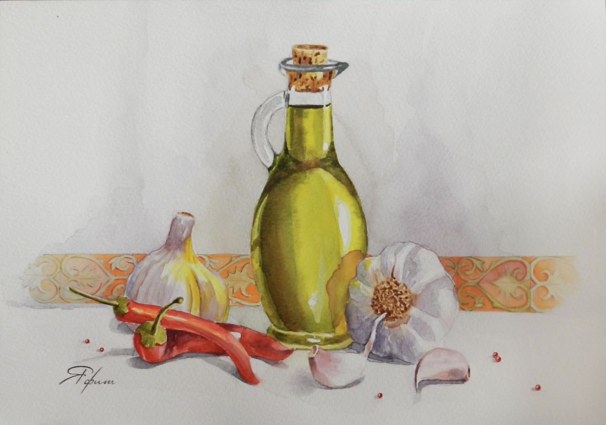Olive naturmort by Yafit Moshensky
