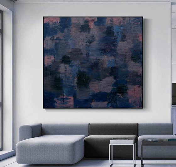 XXL blue painting large art