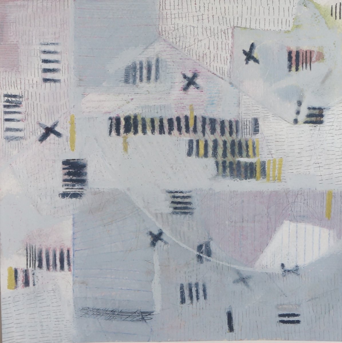 Abstract Painting By Anna Jannack, 11 X 11, Lines Xxii, Original Artwork