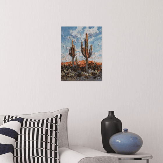 Saguaros at Sunset
