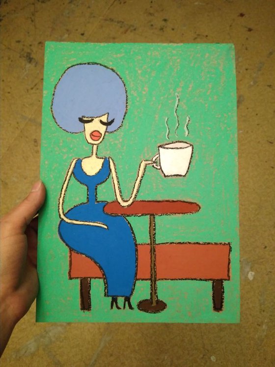 Lady with coffee