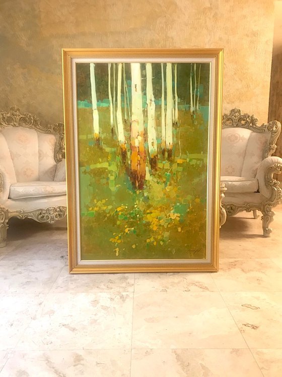 Aspen, Original oil painting, Handmade artwork, One of a kind